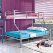 Bunk bed in gray painted steel in tubular steel 140x190xh.160 cm