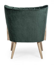 Virna green velvet vintage wooden armchair