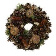 Crown with brown gold pine cones cm ø30h7,5