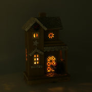 Wooden house with natural led cm19x12h30,7
