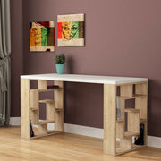 Labirent Oak Desk with White Top - 140x60x75 cm