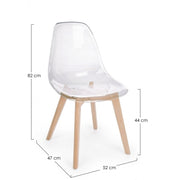 Dining chair in transparent polycarbonate EASY 52x47x h82 cm