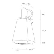 DIAMOND extractor hood in antique copper stainless steel 50 cm