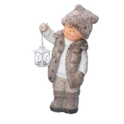 Resin child with beige lantern cm30x21h51