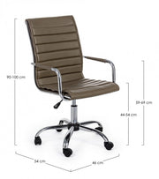 Office armchair with armrests Perth brown in eco-leather