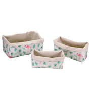 Fabric basket 1-3 rectangular flamingo cm31x16h16