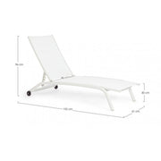 Cleopas white - white aluminum sunbed with wheels