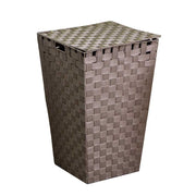 Square lined dove gray polyester basket cm33x33h53