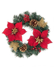 12x Josie Poinsettia Red Christmas Wreath D35
