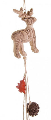 6x Raw Reindeer C Pendant