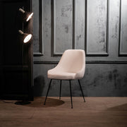 Microfiber chair with white seat and black legs 48,5x49x5x80h cm