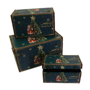 Rectangular tree blue eco-leather trunk 1-3 cm59x36h33