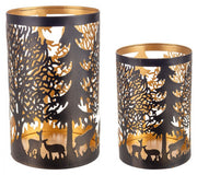 Set of 3 Black Renna Cylinder Candles - 3x Dimensions