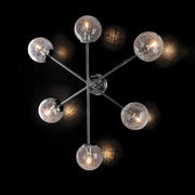 Modern wall lamp in polished chrome iron with transparent glass sphere 78 cm