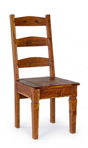 Chateux chair in antique rustic acacia wood