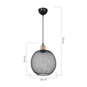 Belin MDL4320 black perforated metal pendant lamp