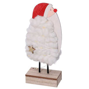 Santa claus wood white led fabric cm10x5h21
