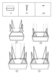 Square metal tray table cm35x35h55