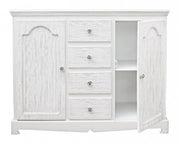 Sideboard in MDF two doors four drawers Bianca BLANC 100x40x h80 cm