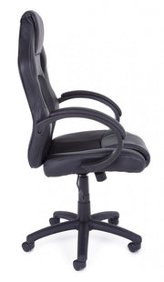 Office armchair with black leatherette Racing bracelets