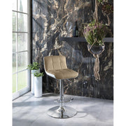 Stool in modern dove gray eco-leather with adjustable height