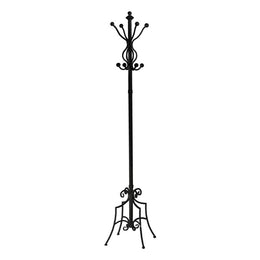Classic black metal coat rack