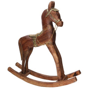 Wooden horse covered with gold metal cm40x11h46