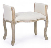 Classic single bench in wood and natural fabric Diva