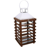 Rectangular brown wooden lantern cm23,5x23h49