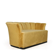 Argentario sofa 2 seats ocher velvet black base