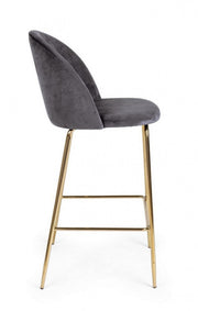 Contemporary design Bar Carry dark gray velvet stool