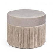 Leilani pouf light gray velvet effect D45 cm