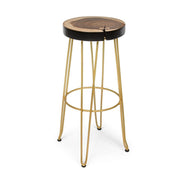 Atmosphere style gold wooden bar stool