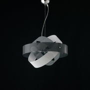 Modern gray white suspension chandelier 2 lights diameter 47x h13 cm