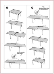 Extendable white aluminum garden table 90 x 210-280 x h 73 cm