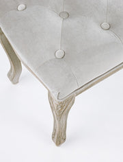 Classic gray velvet wood bench Mathilde 110 x 36 x 47 cm