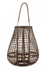 Lantern with MOMBASA handle in woven brown color 33dx40h cm