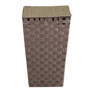 Square lined dove gray polyester basket cm33x33h53