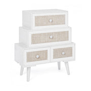 Living room chest of drawers in MDF with four drawers White MONTIEL 60x30,5x h70,5 cm