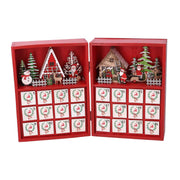 Red led wooden calendar cm36x6h24