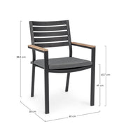Belmar outdoor chair with armrests natural - anthracite