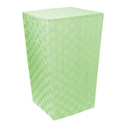 Square lined light green polyester basket cm33x33h53