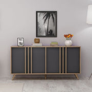 Sideboard 4 anthracite walnut doors 160x40xh.79 cm