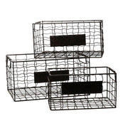 Rectangular brown metal basket 1-3 cm40x28h20