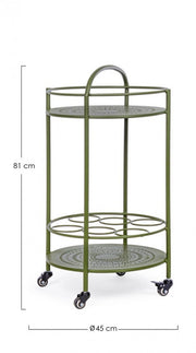 Green steel bottle trolley