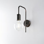 Industrial wall light in black iron and copper diameter 18x h27 cm