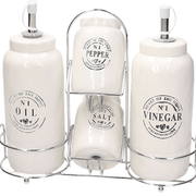 MENAGE OIL/VINEGAR/SALT/PEPPER Beige Ceramic