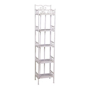 New jessica narrow metal shelf 5 floors white brush cm28x23h132