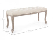 Mathilde classic bench in natural fabric