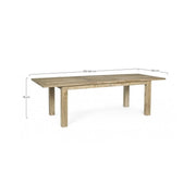 Rectangular outdoor table in FSC Teak Wood cm 200 - 260x 100x h 78